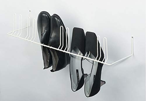 Gedotec Schuhablage Wand-Montage Schuhhalter Garderobe Schuhregal zum Schrauben | Halterung für 4 Paar Schuhe | Breite: 420 mm | Metall RAL 9010 rein-weiß | 1 Stück - Schuh-Aufhänger für Flur & Diele