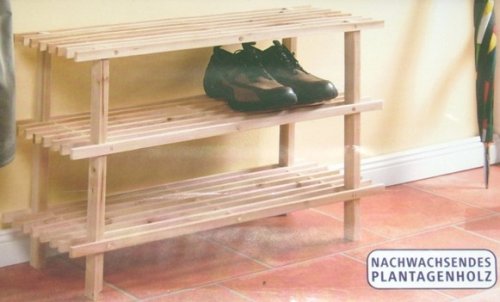 Holz Schuhregal - aus Akazienholz Zedernholz oder Walnuss
