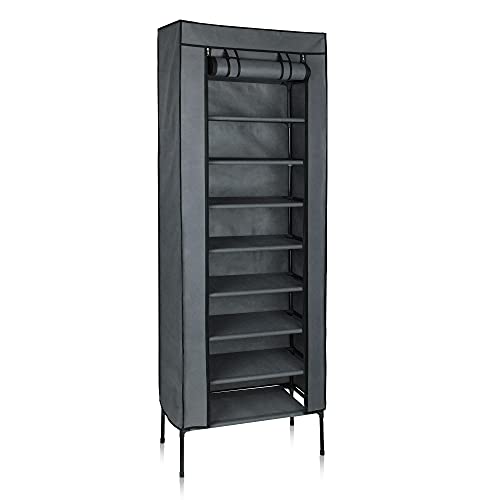 your GEAR Schuhschrank Grado - Stoffschrank 60 x 30 x 175 cm Schrank mit 9 Fächern für ca. 25 Paar Schuhe