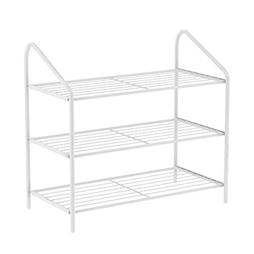 Schuhregal aus Eisen für den Eingangsbereich 3-stufiger Schuh-Organizer moderner Stil multifunktionaler Schuhständer einfach zu montieren 196 x 102 x 177 Zoll Schuhregal (schwarz)