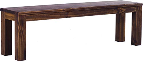 Sitzbank 150 cm Rio Classico Eiche antik Pinie Massivholz Esszimmerbank Küchenbank Holzbank - Größe und Farbe wählbar Brasilmöbel