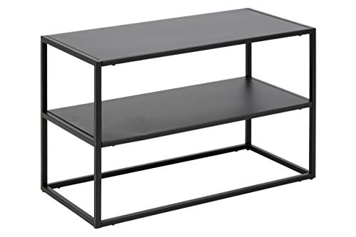 AC Design Furniture Nino Schuhregal mit Ablage, Schuhschrank schwarz, Schuhregal schmal, Schuhständer aus Metall, B: 70 x H: 45,5 x T: 33 cm, 1 Stk.