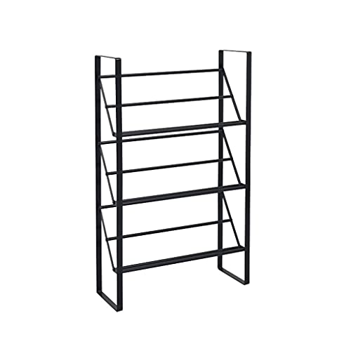 Generic Schuh Aufbewahrungsregal 3-Tier Eisen Schuhregal Schuhaufhänger Schuhregal Für Flur Wohnzimmer Eingang/Schwarz/80 * 18 * 75Cm