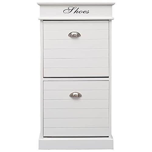 SXJEQOC Shoe Storage Schuhregal Platzsparend Schuhschrank Flur Schuhaufbewahrung - Schuhschrank Weiß 50 x 28 x 98 cm Paulownia Holz für Wohnmobil Keller Campingplatz Badezimmer