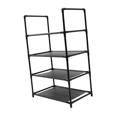 Zerodeko Schuhregal 10 Schichten Schwarzer Schuhschrank Aus Kunststoff und Eisen für Den Home Organizer