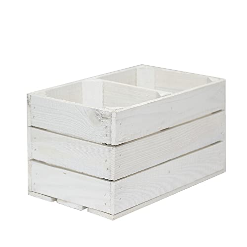 MARWOOD Holzkiste Regal Multifunktionsbox Holzkisten Regal Weinkisten holz Obstkisten Kiste Vintage Kisten aus Holz Schuhregal (Weiß)