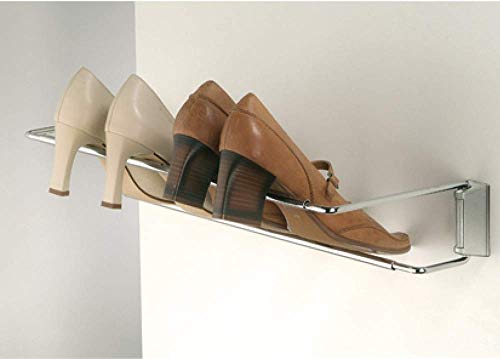 Gedotec Wand Schuhregal Schuhhalter Breite einstellbar 460 750 mm | Stahl verchromt | Schuhablage verstellbar zum selber bauen | 1 Stück   Design Schuh Regal schmal die Wandmontage