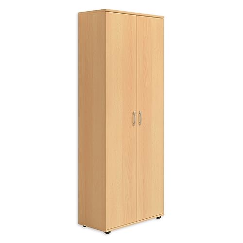 TALENT 3 Schuhschrank hoch, Buche Optik - Vielseitiger Mehrzweckschrank mit verstellbaren Einlegeböden - 70 x 176 x 35 cm (B/H/T)