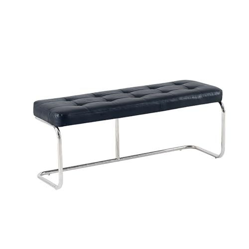 NCLOYN Sherpa-bettbank, Gepolsterte Schlafzimmerbank, Moderne Osmanische Bank mit Metallbeinen, Lange Bank für Wohnzimmer, Eingangsbereich, Esszimmer, 330 Pfund(120x40x48cm(47x16x19in), Black)