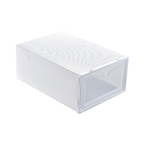 Faltbares transparentes Kunststoff-Schuhregal, stapelbare Schuhbox, Weiß, 23 x 14 x 35 cm, 1 Packung