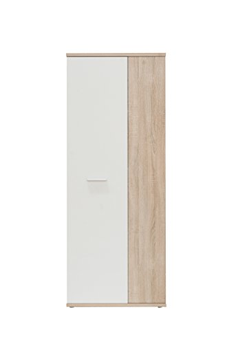 FORTE Net 106 2 Türen, Holzwerkstoff, Sonoma Eiche / Weiß, 68.90 x 34.79 x 179.1