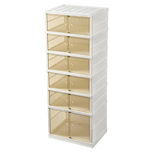 FROON Schuhregal Stapelbarer Schuhschrank aus Kunststoff, Schuh-Organizer, großes Fassungsvermögen, Schuhständer, 6-stufiger Schuh- und Stiefelschrank für die Aufbewahrung im Haus für Tür