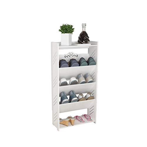 Einfaches Schuhregal, schmal, ultradünn, Kleiner Schuhschrank, mehrschichtiges, schräges Schuhregal, Hausschuhe, Organizer, Flur, Eingangsbereich, Regal, Schuhe, Lagerregal (Size : 4-Tier) Marriage