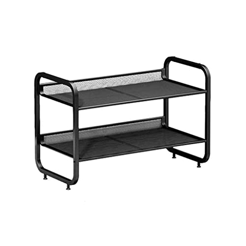 GaRcan Schuhregal, Eisen-Schuhregale, große Kapazität, einfaches Schuhregal, platzsparend, Schuhaufbewahrung, Organizer, Korridor, Durchgang, Wohnzimmer, stabil, langlebig (schwarz, 2 Etagen)