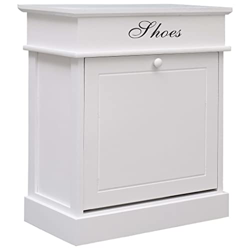 Fasba Schuhschrank, Schuhregal, Schuhablage, Schuhaufbewahrung, Kommode, Schuhständer, Weiß 50 x 28 x 58 cm Paulownia Holz