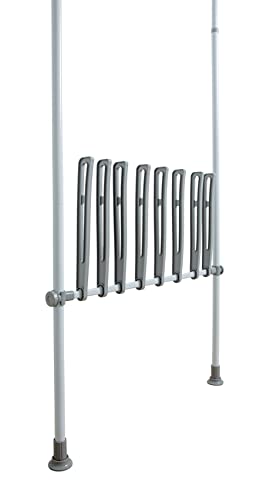 WENKO Stiefelhalter Herkules für 4 Paar Stiefel, Schuh-Ablage als Erweiterung zum Teleskop-System Herkules, 94 x 45 x 6,5 cm, Weiß-Grau