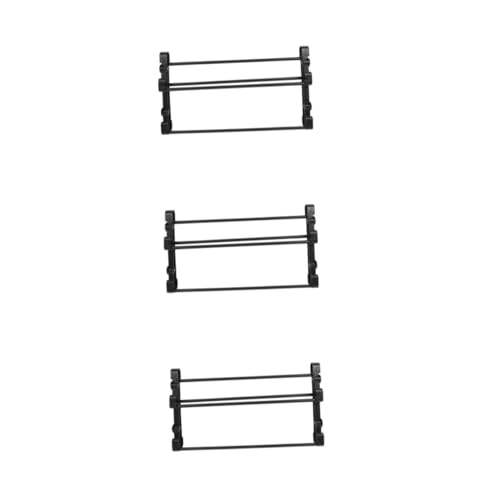 3 Stück Multifunktionales Schuhregal Lagerregale Halter für Schuhschränke ohne Bohren Schwarz Eisen