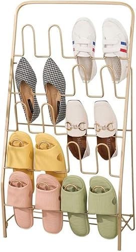 CVQJL Schuhregal aus Eisen für Zuhause, skandinavisches Schuhregal, Mehrfach-Präsentationsregal, Möbel-Schuhregal-Organizer (Farbe: Schwarz, Größe: Mittel)