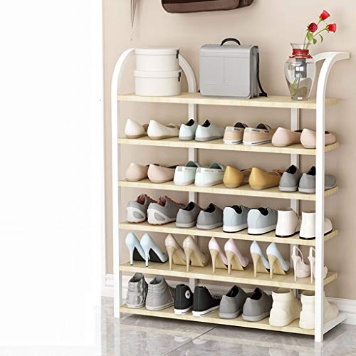 Schuhregal, Schuhschrank für die Tür, Aufbewahrung aus Eisen, platzsparendes Regal für Zuhause (weißer Ahorn, 90 cm)