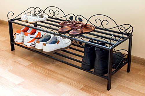 DanDiBo Schuhregal Mi-2 Regal 92 cm Schuhschrank 21236 Schuhablage Metall Schmiedeeisen