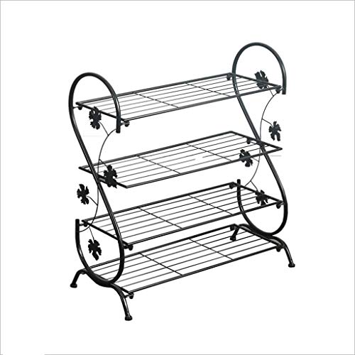 ZYMEN Rack Storage Rack Organizer Rack für 4-stufiges Schuhregal aus Eisen, für den Flureingang für 12 Paar Schuhe, 60 * 30 * 70 cm, Schwarz Commemoration Day