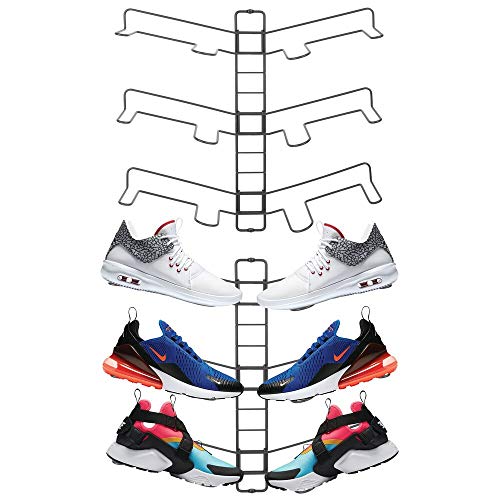 mDesign 2er Set Schuhablage – verstellbares Schuhregal drei Paar Sneaker, Sportschuhe etc. – platzsparende Alternative zum Schuhschrank – grau