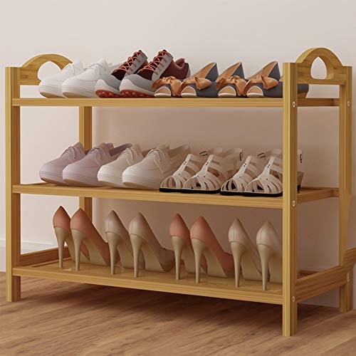 XYSQWZ Schuhregal aus Holz, lang, Schuhregale, Schuhregal aus Holz, 4 Etagen, Bambus-Schuhregal, Ständer, Organizer, Aufbewahrungsregal, ideal für Flur, Badezimmer, Wohnzimmer, Schlafzimmer und Flur,