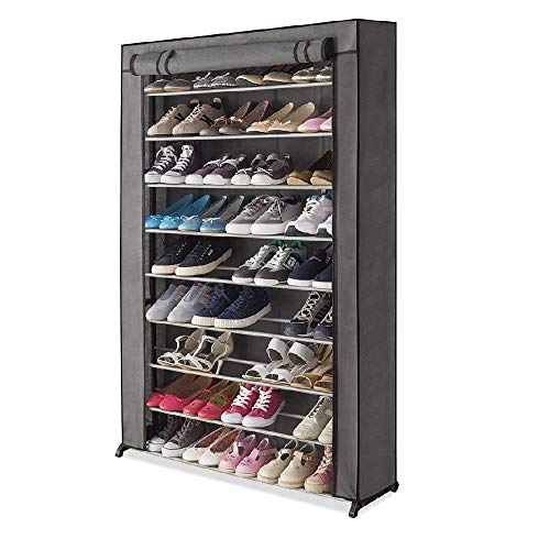 FACILITYS - Schuhregal mit Bezug – 30 Paar grau