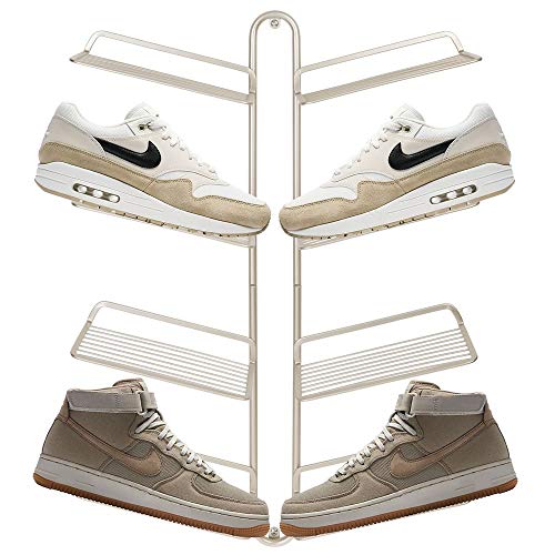 mDesign Schuhablage – modernes Wand Schuhregal für vier Paar Sneaker, Sportschuhe etc. – platzsparende Alternative zum Schuhschrank – mattsilberfarben