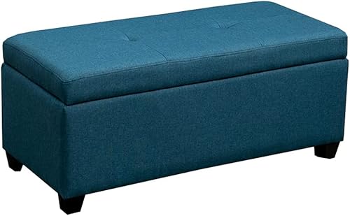 Ottoman Footstool Rechteckiger Schuhwechselhocker Abnehmbarer und waschbarer Stoffbezug Wohnzimmer-Sofahocker Mit Klappscharnier Massivholzrahmen 120 x 43 x 42 cm Ottomans (Farbe: