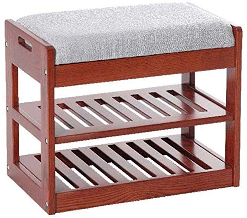 ZJJJD Schuhschrank Schuhschrank Massivholz Einfacher Moderner Schuhschrank Schuhschrank Stoff Gepolsterte Doppelschuhablage -? Stauraum Schuhbank Mehrzweck Schuhregal Staubdichtes
