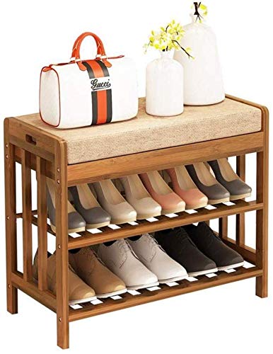 LZQ-XJ Qiang Simple Furniture Schuhablage, 2 Tiers Schuhablage Bank Schuhregal aus Holz stapelbare Hold-Standplatz for 8-12 Paare, platzsparend, leicht zusammenbauen (Größe: 70 * 30 * 50 cm)