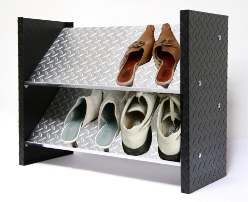 Schuhregal ALU, 48 x 60 x 26 cm, 6 Paar, 2 Böden, Bicolor