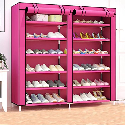 6 Tiers tragbare Schuhschrank Schrank mit Stoffbezug Schuh Speicherorganisator Kabinett