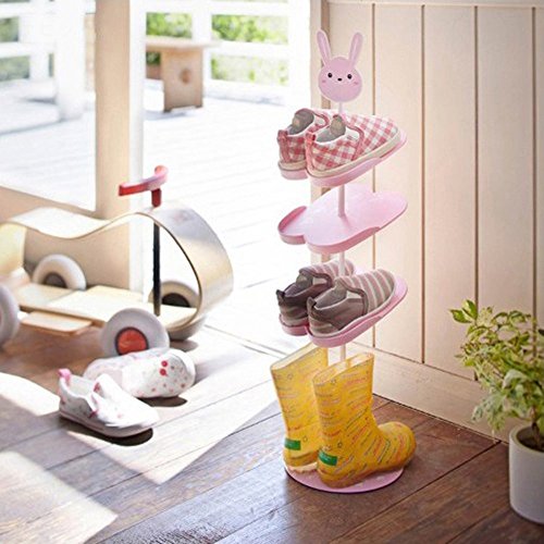 Kinder Schuhregal,GUOYI®Kreativ Drehen Schuhregal Aufbewahrungsregal Dreidimensional Karikatur Kinder Schuhregal(Hase)