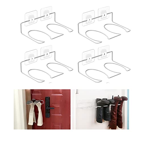 4 Pcs Wandmontierter Stiefelhalter, Selbstklebende Stiefel Rack Organizer, Stanzfreie Multifunktionalität, Einfache Praktische Wandhalterung, Schuh Organizer für Tür, Schrank, Wohnmobil, Küche