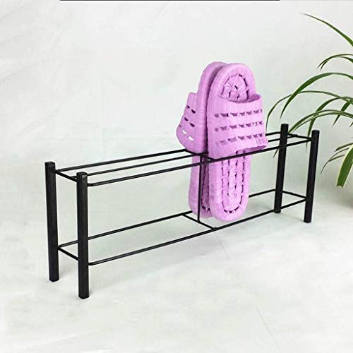 ZYMEN Schuhregal, wasserdichtes Schuhregal, 2 Ebenen, Eisen, 48 x 8 x 16 cm, Schwarz Commemoration Day