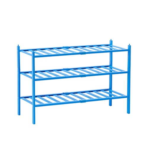 Schuhaufbewahrung Organizer Holz Schuhregal Home Moderne Tür Dekoration Schuhregal Bambus Lagerung Schuhregal Wohnzimmer Badezimmer Mehrschichtiges Rack Schuhregal für Tür (Blau)