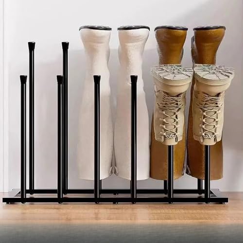 UUE Schuhregal, Schuhtrockner zu 6 Paar Schuhe, Freistehende Stiefelhalter mit 12 Halterungen, Stehend Schuhablage, Schmal Regal Metall, Platzsparender Stiefelspanner, Ständerregale für Eingangsbereic