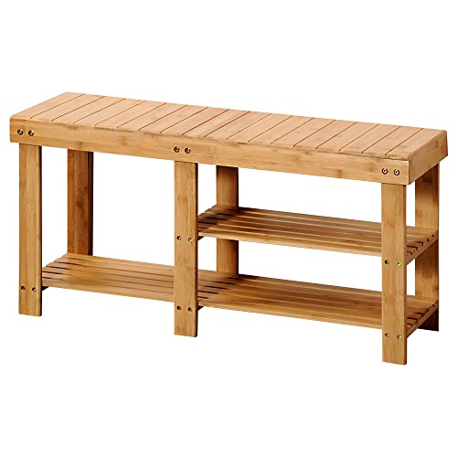 Kesper | Sitzbank, Material: Bambus, Maße: B: 90 x H: 45 x T: 27 cm, Farbe: Braun | 19484 13