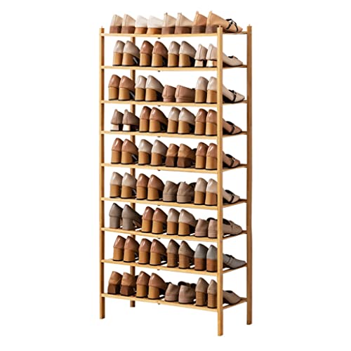 Schuhregal mit 9 Etagen, stapelbar, Schuhregal, Organizer, Holz, Schuhregal für Schrank, Eingangsbereich, Wohnzimmer