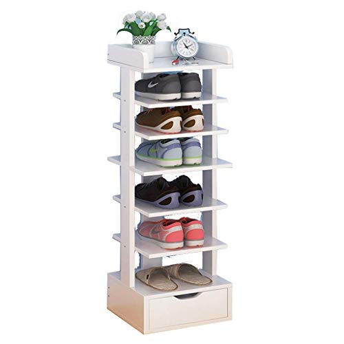 FLBT Staubdichtes Schuhregal, Stehende Aufbewahrungsbank, Schuhe, Organizer, Schrank, Vliesstoffabdeckung, kleine, mehrschichtige, stapelbare Regale, Holz, Bambus, Edelstahl, Heimharz, Lamelle,