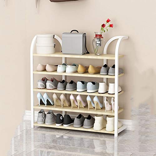 Schuhregal, 5-stöckiger Tür-Schuhschrank, Art Home-Schlafsaal-Rack, spart (weißer Ahorn 90 cm)