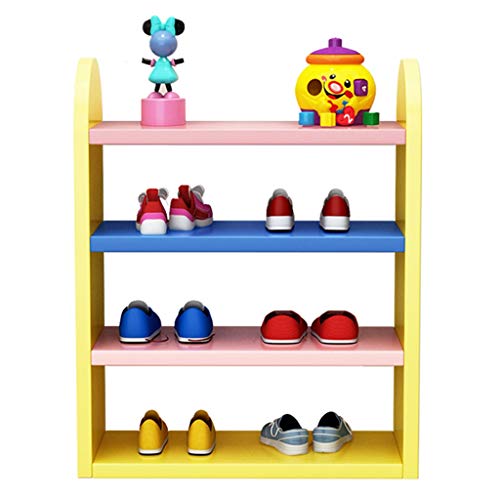 YIFEI2013-SHOP Schuhregal Schuhregal for Kinder Perfect Children's Room Supplies 4-lagiges Schuhregal 3 Farben zur Auswahl Schuhschrank Schuhablage (Color : Yellow)