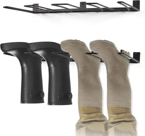 Stiefelhalter, Schuhregal Metall Wandhalterung, Wader Hangers 4 Paar Kofferraumregal Garage Boot Aufbewahrung Cowboystiefel, Schuhregal für Stiefel für den Eingangsbereich