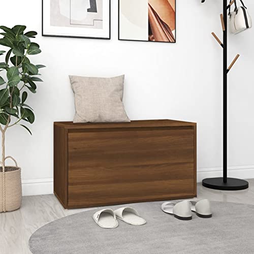 Keketa Flurbank Schuhbank Sitzbank mit Schublade Schuhaufbewahrung Schuhschrank für Flur Wohnzimmer Schlafzimmer 80x40x45 cm Braun Eiche-Optik Holzwerkstoff