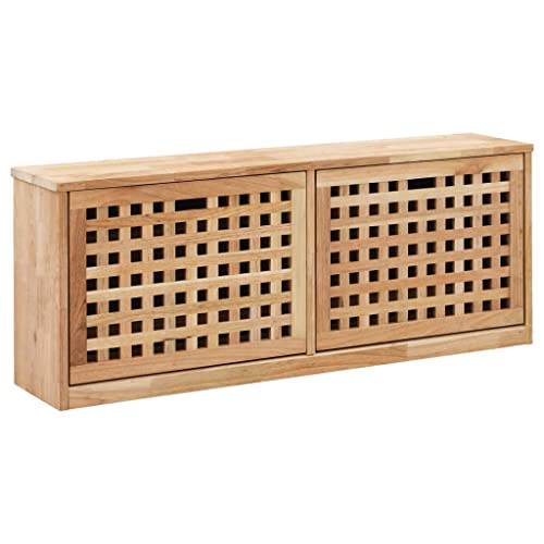 AGGEY Schuhbank, 94 x 20 x 38 cm, massives Walnussholz, Garten, Haushaltsbedarf, Aufbewahrung