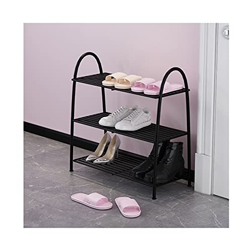 Generic Schuhregal 2/3 Tier Eisen Schuhregal Nordic Luxus Schuhregal Schuhregal Organizer Schuhständer/Schwarz/64 * 28 * 63Cm