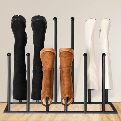 Genubi Industry Stiefelhalter für hohe Stiefel, Stabiles Metall-Stiefelständer, Stiefelregal für Outdoor/Indoor, einfach zu montierender Stiefelhalter, Platz für 6 Paar Stiefel