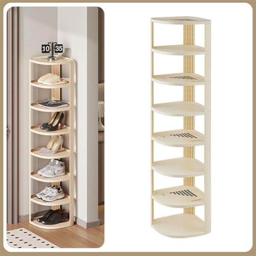 Mehrschichtiges Schuhregal für Schrank, stapelbare Schuhaufbewahrungslösung für den Eingangsbereich, vertikaler Schuhhalter für platzsparenden, schmalen Kunststoff-Schuhschrank